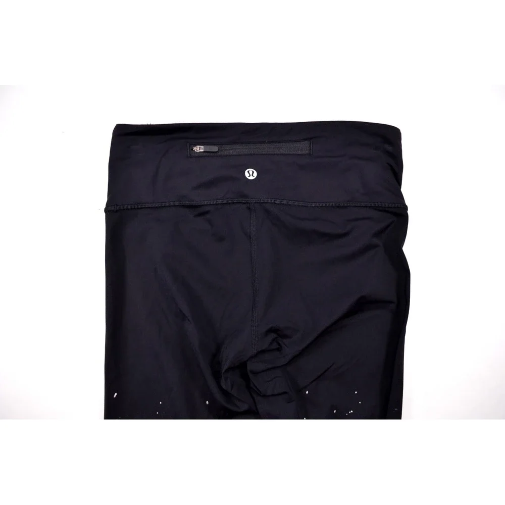 Lululemon Leggings Women's Size‎ 6 Black w/ Silver Flakes  Inseam 27.5